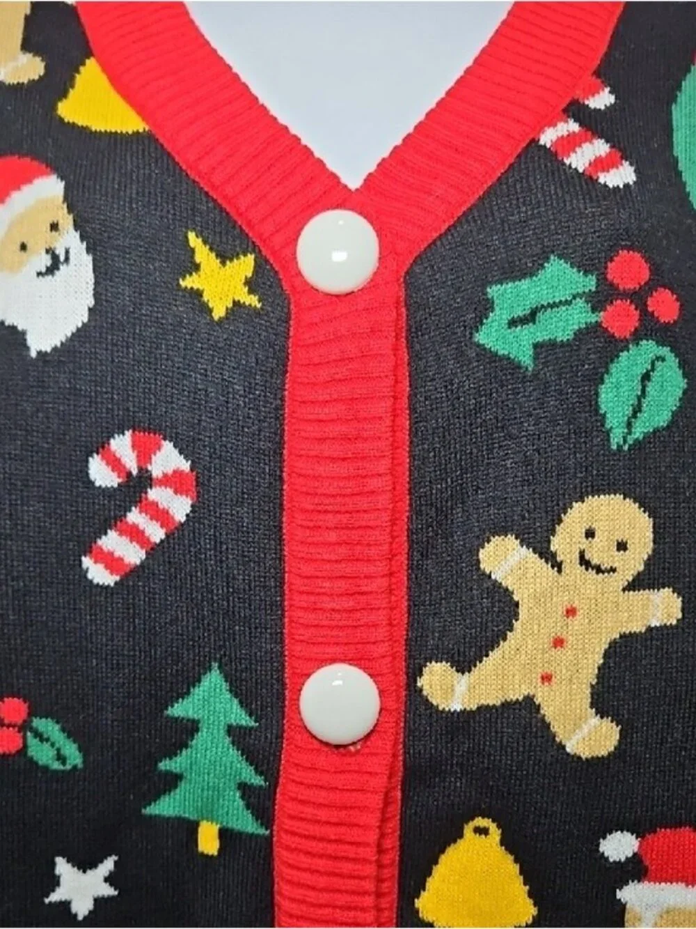 Tipsy Elves Multicolor Print Holiday Knit Christmas Cardigan Small New Women's